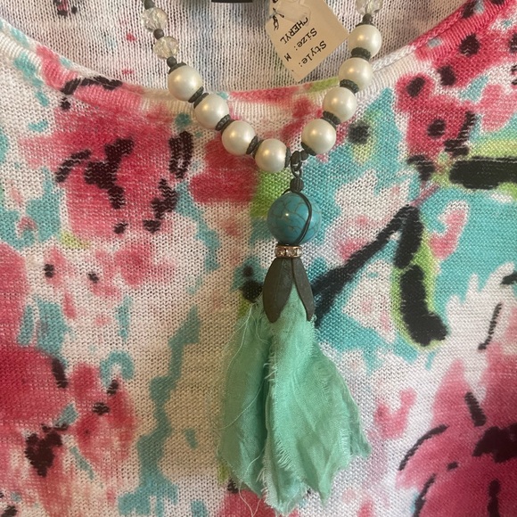 Cheryl Nash floral tank top NWT Medium - Picture 3 of 12